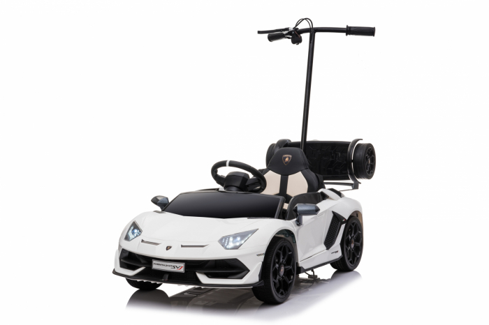 Licensed Lamborghini Aventador SVJ electric Ride-On for kids with hoverboard for parents, 70W, 12V, white [2]