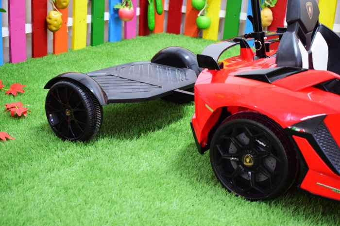 Licensed Lamborghini Aventador SVJ electric Ride-On for kids with hoverboard for parents, 70W, 12V, red color [11]
