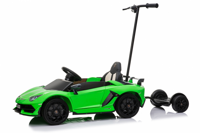 Licensed Lamborghini Aventador SVJ electric Ride-On for kids with hoverboard for parents, 70W, 12V, green color [4]