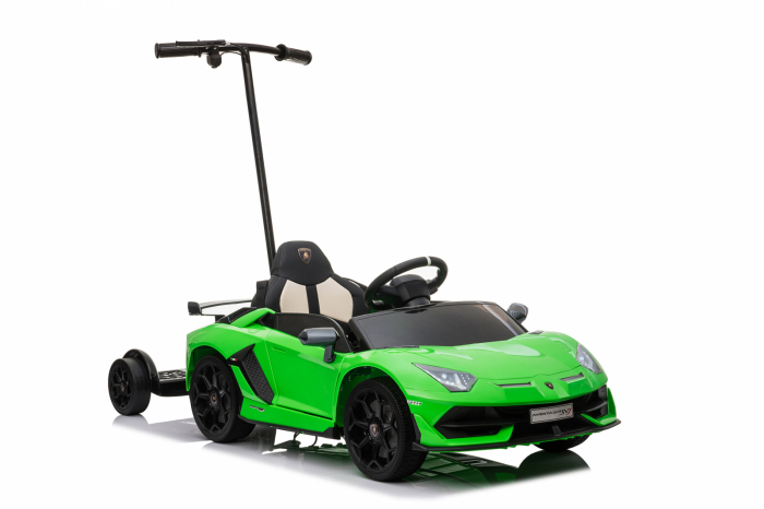 Licensed Lamborghini Aventador SVJ electric Ride-On for kids with hoverboard for parents, 70W, 12V, green color [8]