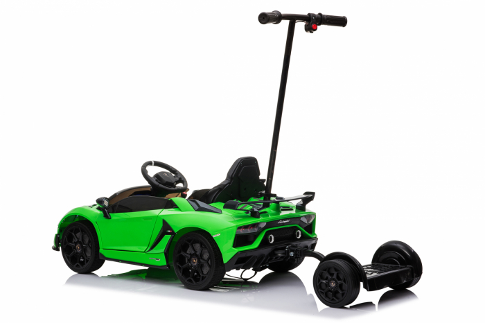 Licensed Lamborghini Aventador SVJ electric Ride-On for kids with hoverboard for parents, 70W, 12V, green color [6]