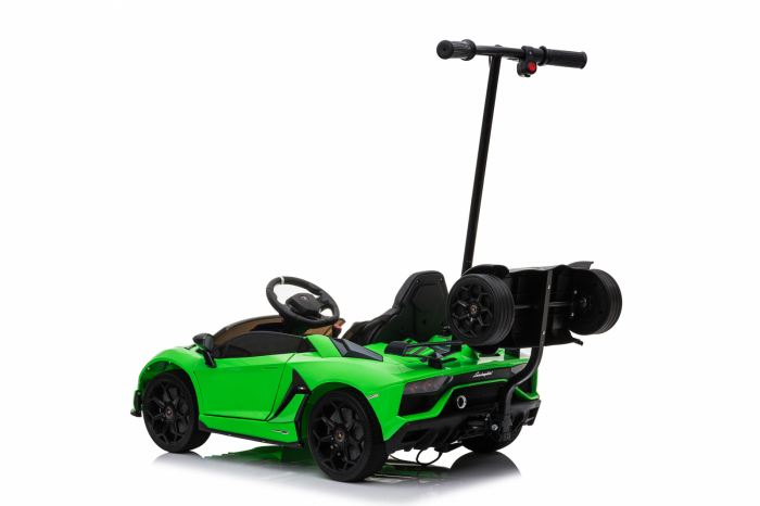 Licensed Lamborghini Aventador SVJ electric Ride-On for kids with hoverboard for parents, 70W, 12V, green color [2]