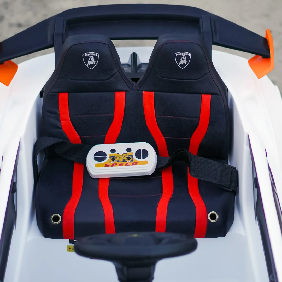 Lamborghini Huracán STO 12V 80W Premium Kids Electric Ride-On Car, White [7]