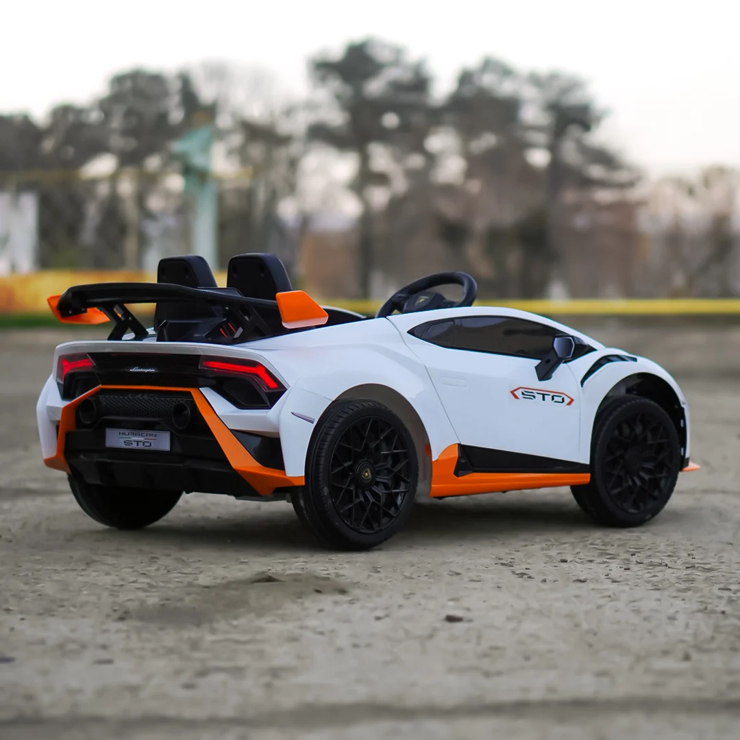 Lamborghini Huracán STO 12V 80W Premium Kids Electric Ride-On Car, White [6]