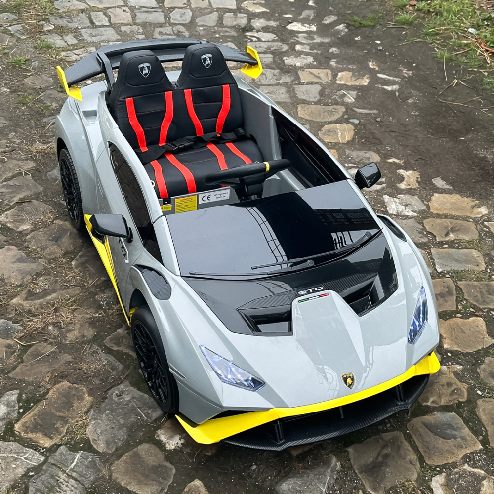 Lamborghini Huracán STO 12V 80W Premium Kids Electric Ride-On Car, grey [19]