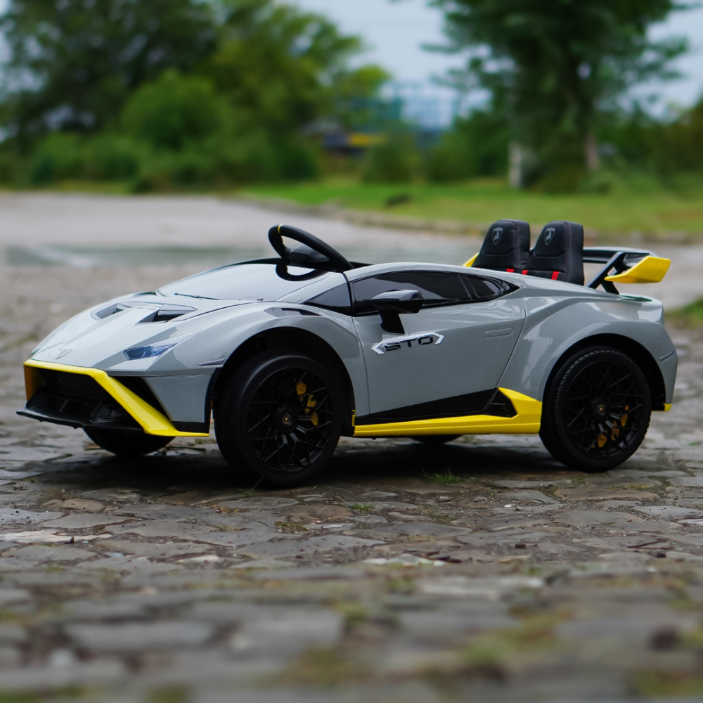 Lamborghini Huracán STO 12V 80W Premium Kids Electric Ride-On Car, grey [4]
