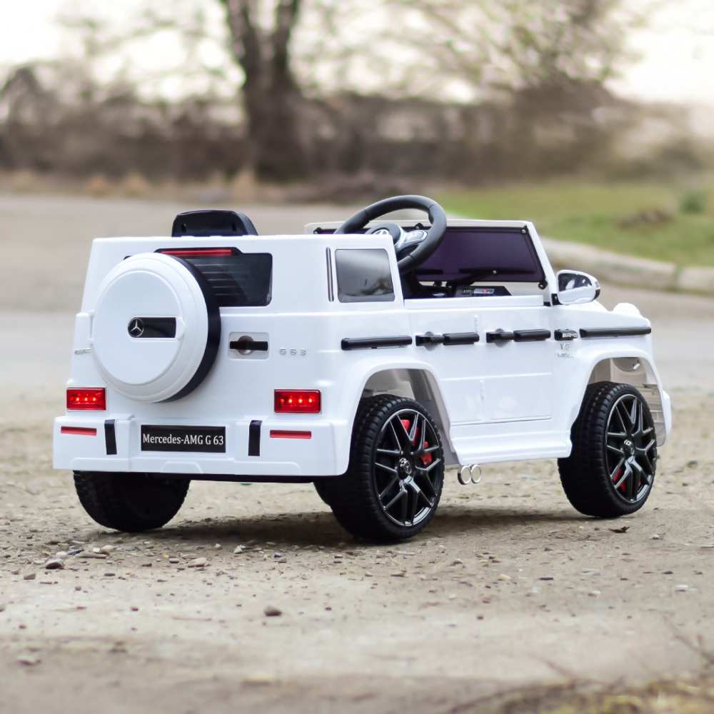 Masinuta electrica pentru copii Mercedes G63 AMG, 70W 12V, echipare premium, alba [10]