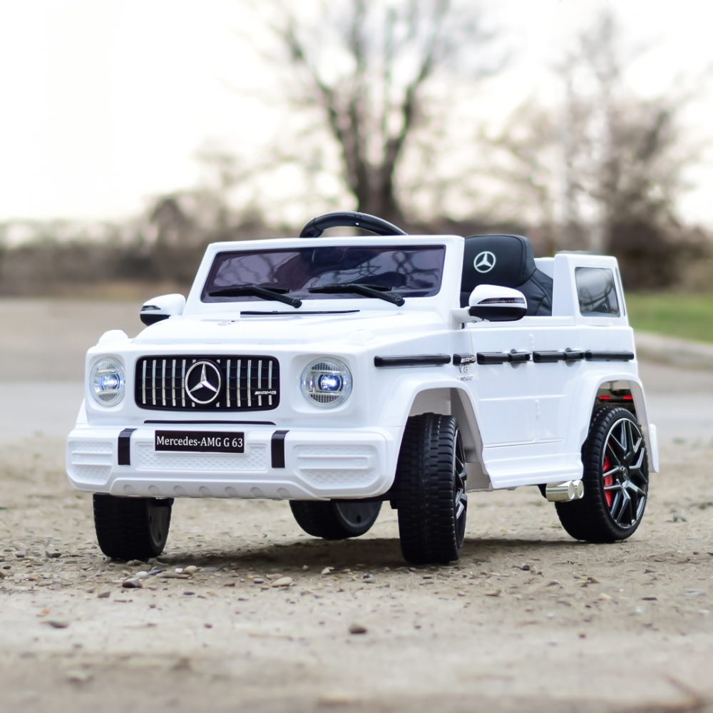 Masinuta electrica pentru copii Mercedes G63 AMG, 70W 12V, echipare premium, alba [2]