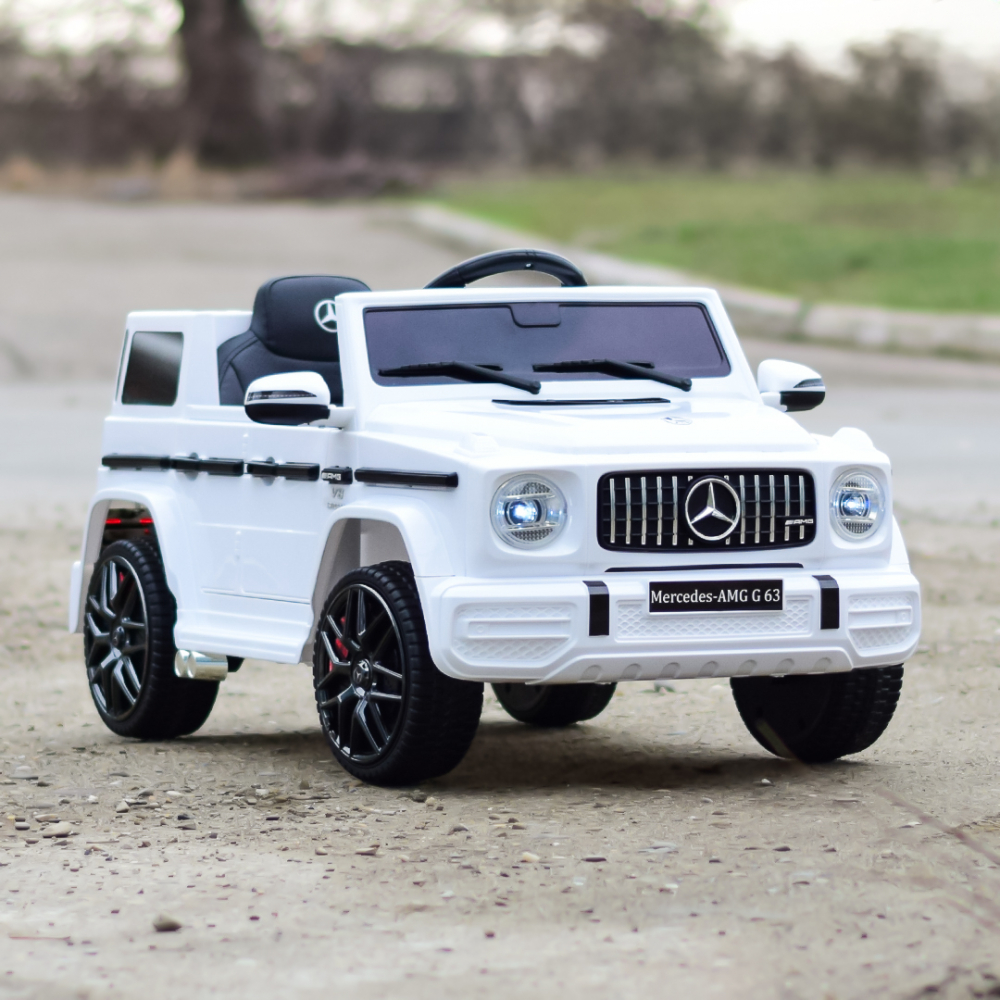 Masinuta electrica pentru copii Mercedes G63 AMG, 70W 12V, echipare premium, alba [4]