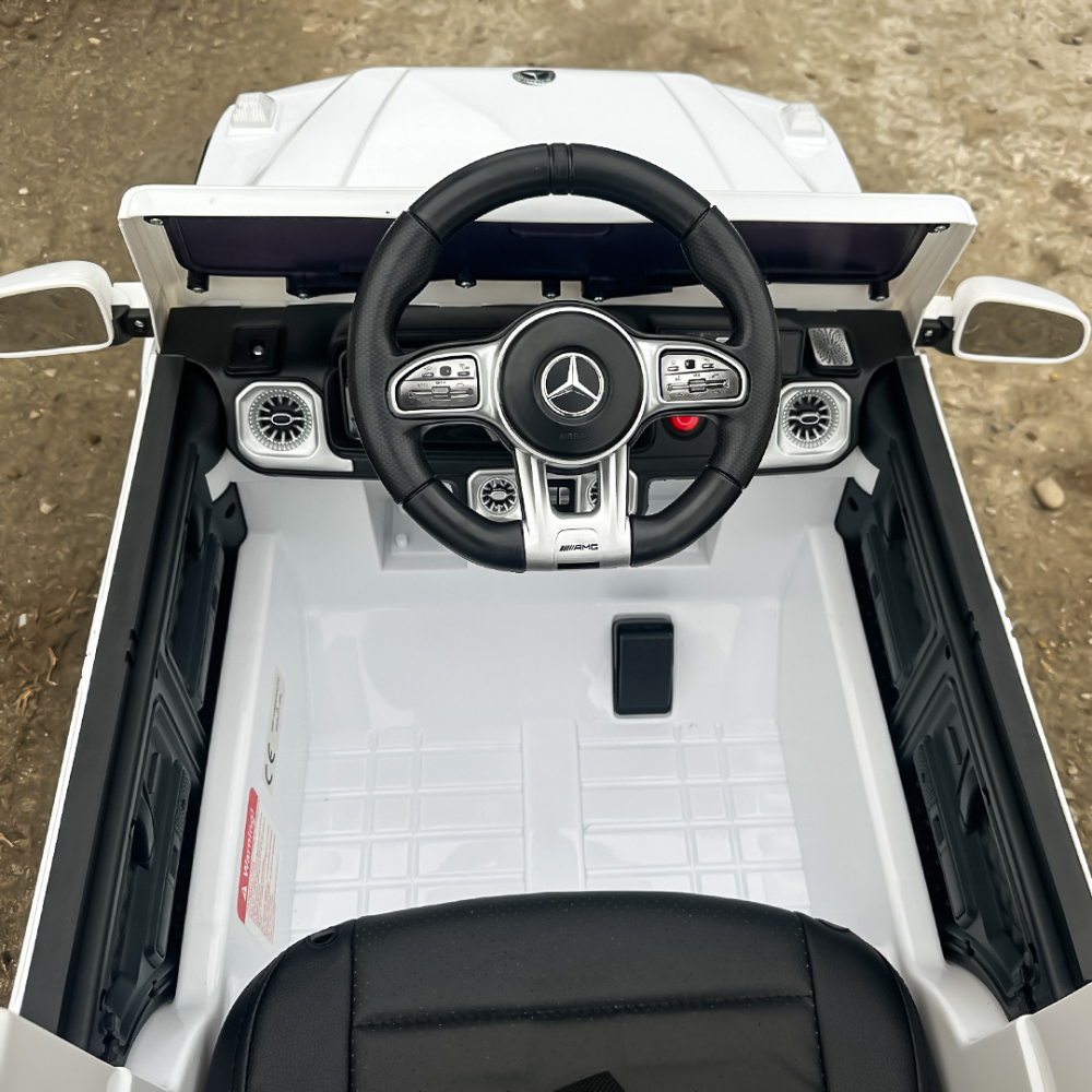 Masinuta electrica pentru copii Mercedes G63 AMG, 70W 12V, echipare premium, alba [17]