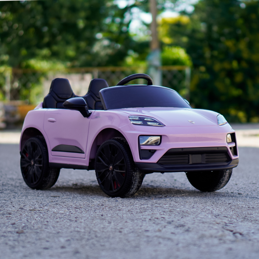 Porsche Macan Electric Ride-On Car for Children, 140W, 12V, EVA Wheels, Eco-Leather Seat, Premium Edition, light pink [4]
