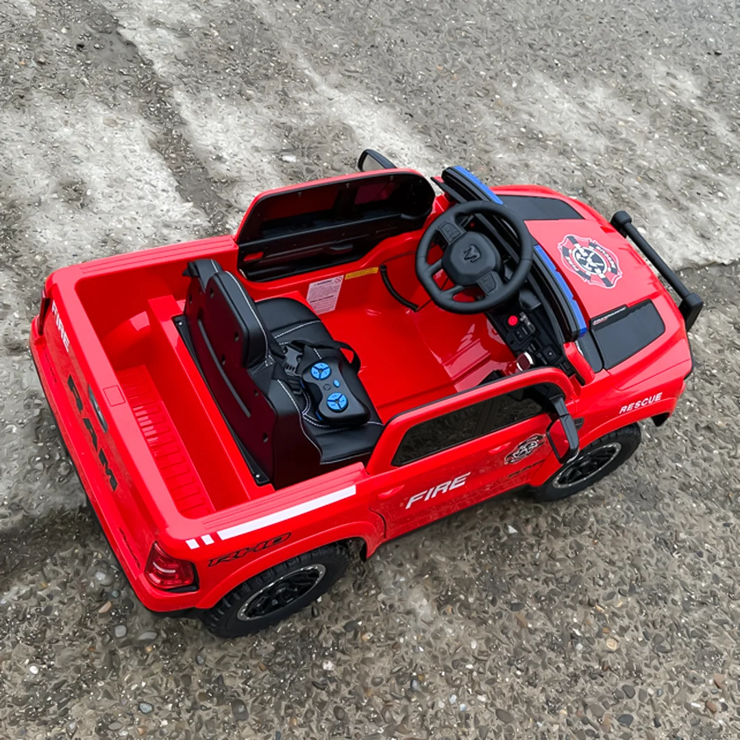 Kids Electric Ride-On Truck, Dodge RAM 1500 RHO, 12V 140W, Premium Edition, Red [6]