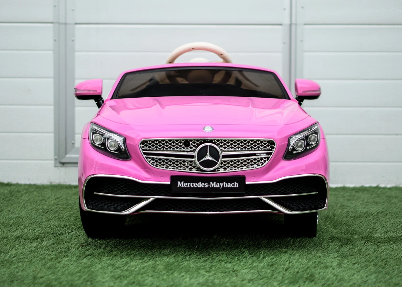 Pink mercedes ride on 2024 car