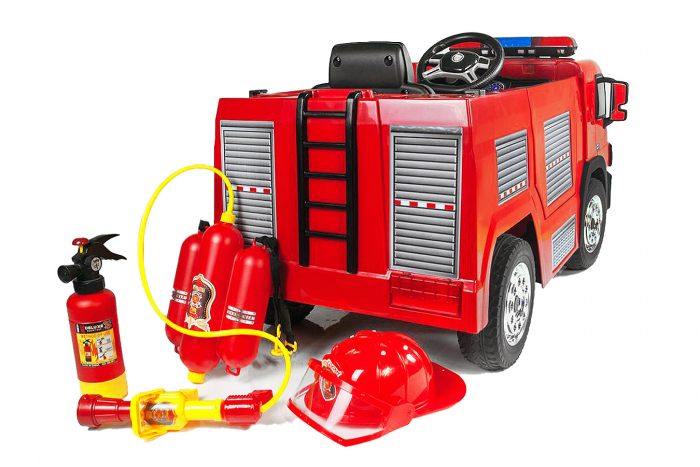 Electric Ride-On fire truck for children between 3-6 years, 90W, 12V, premium equiped, red [8]