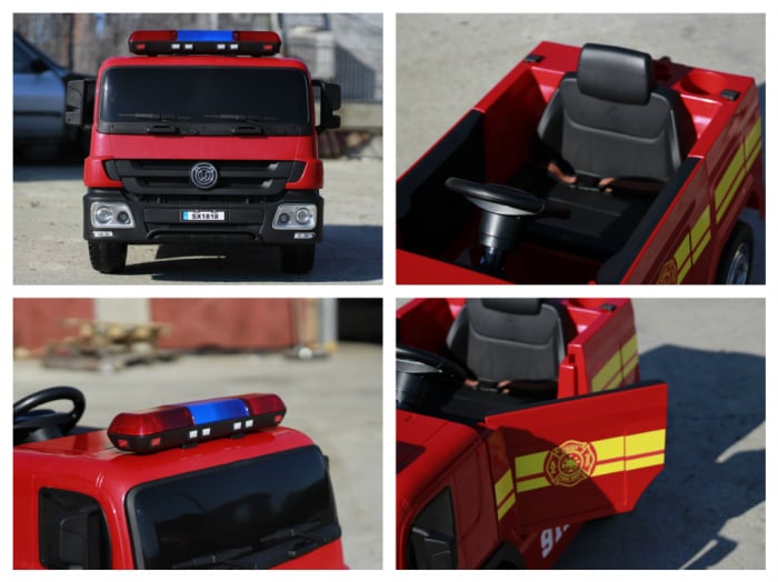 Electric ride on fire truck, for children 3-6 years, standard equipment, red [9]