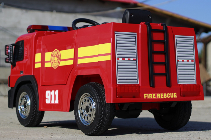 Electric ride on fire truck, for children 3-6 years, standard equipment, red [5]