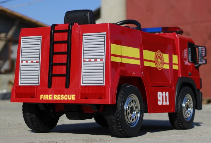 Electric ride on fire truck, for children 3-6 years, standard equipment, red [3]