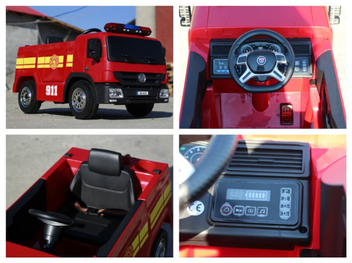 Electric ride on fire truck, for children 3-6 years, standard equipment, red [8]