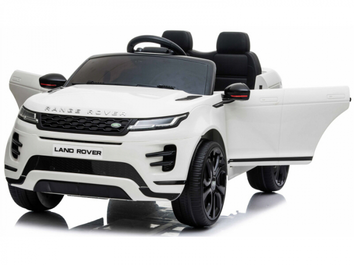 Masinuta electrica cu licenta Range Rover 4x4, 140W 12V, scaun tapitat, alb [13]