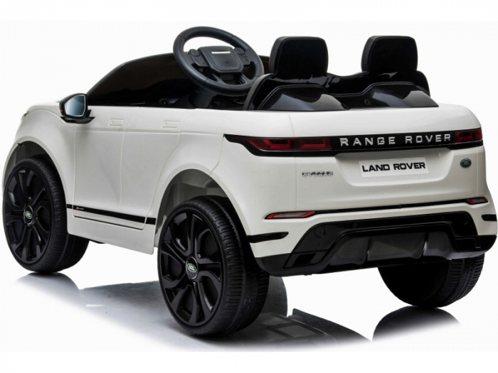 Masinuta electrica cu licenta Range Rover 4x4, 140W 12V, scaun tapitat, alb [18]