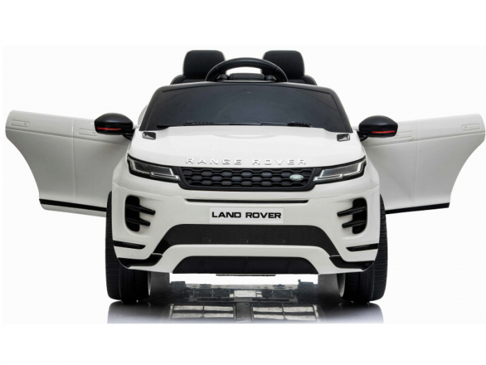 Masinuta electrica cu licenta Range Rover 4x4, 140W 12V, scaun tapitat, alb [12]