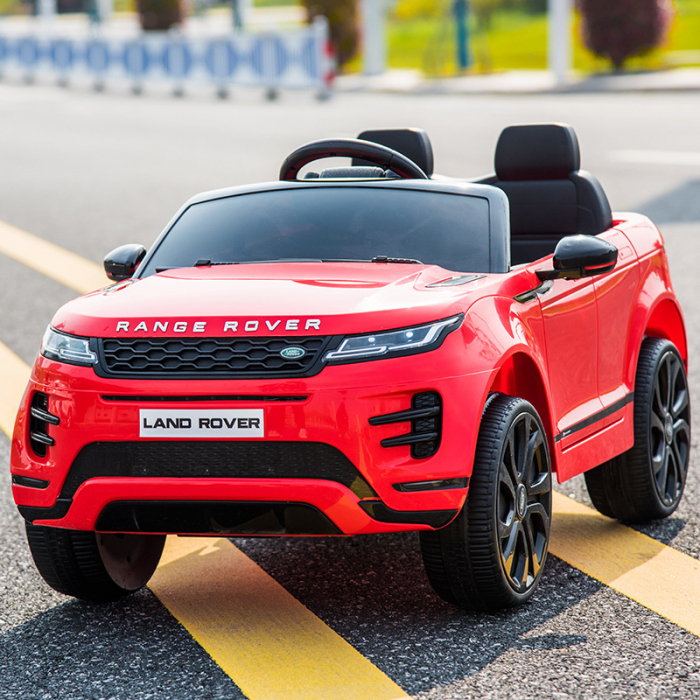 Licensed electric ride-on car Range Rover for kids, 4x4 140W, 12V, leather seat, red [2]