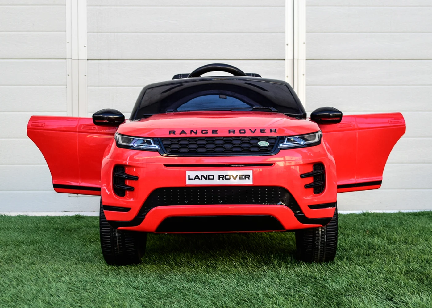 Licensed electric ride-on car Range Rover for kids, 4x4 140W, 12V, leather seat, red [7]