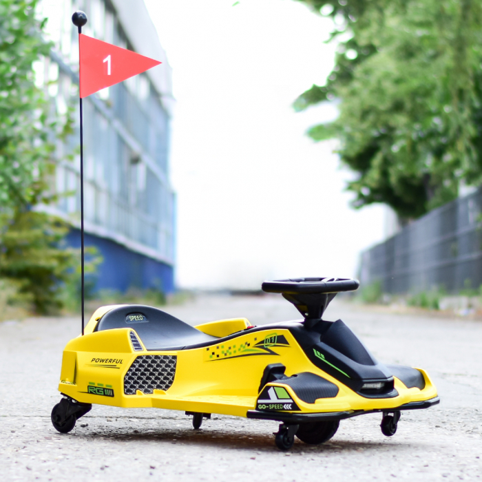 Ride-on Kart car for children 5-11 years, Rider Drift 360, 80W, 24V, yellow [3]