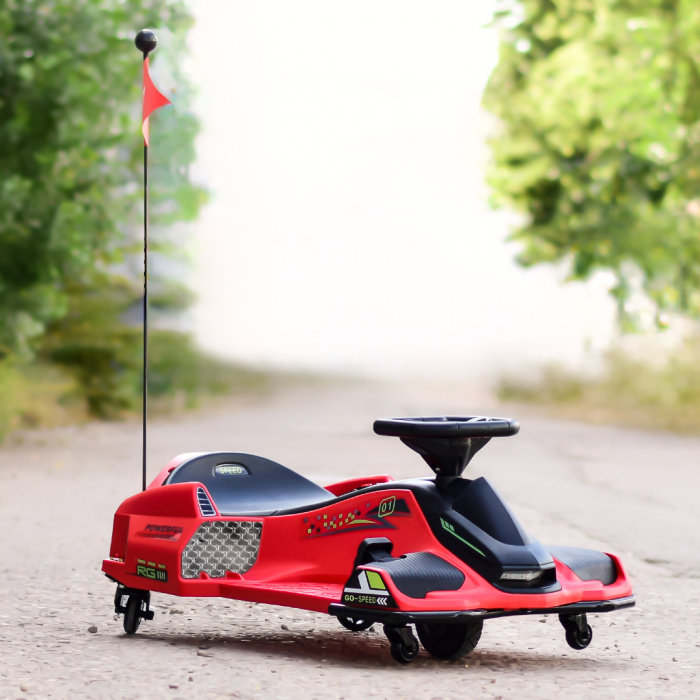 Masinuta electrica tip Kart pentru copii 5-11 ani, Rider Drift 360, 180W, 24V, rosie [4]