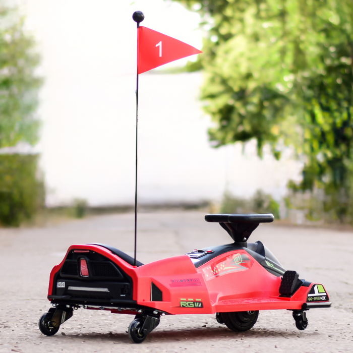 Masinuta electrica tip Kart pentru copii 5-11 ani, Rider Drift 360, 180W, 24V, rosie [6]