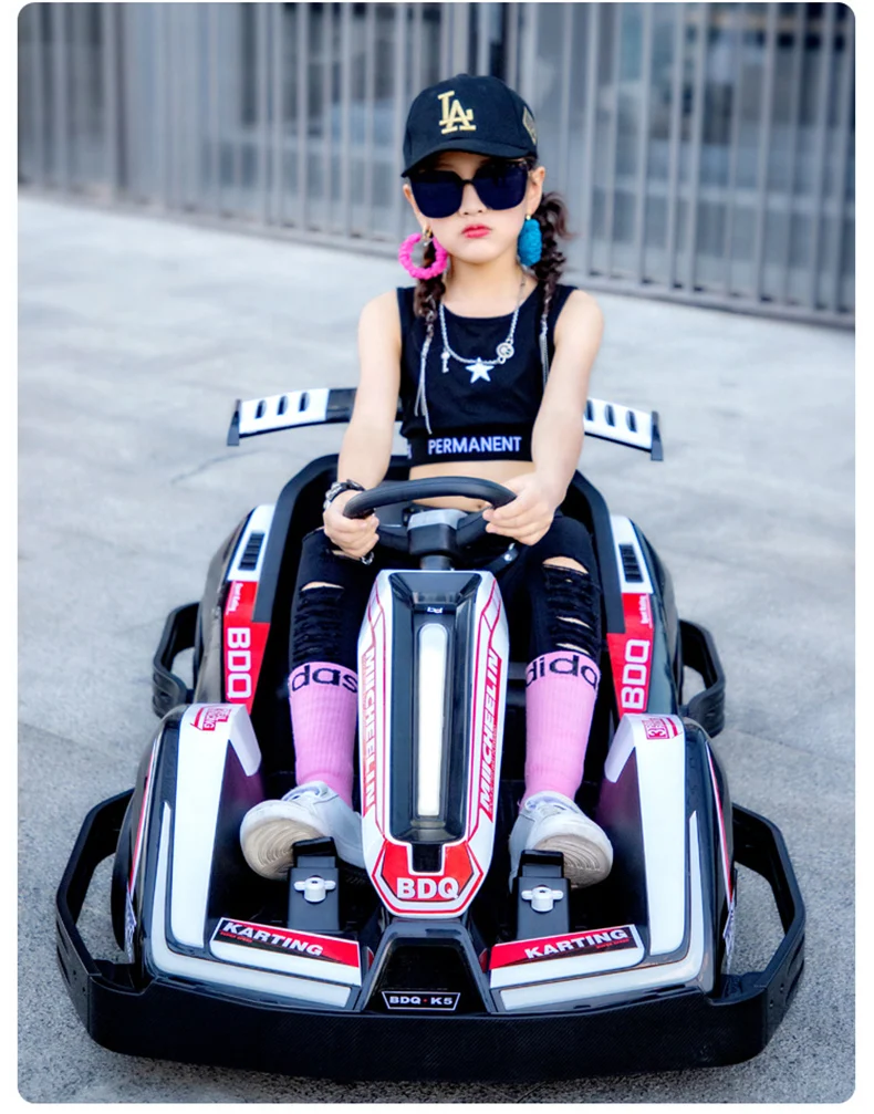 Electric ride-on car for children 3-11 years, Racing Kart, 90W, 12V-7Ah, remote control included, white [3]