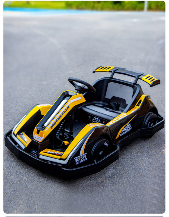 Electric ride-on car for children 3-11 years, Racing Kart, 90W, 12V-7Ah, remote control included, yellow [17]