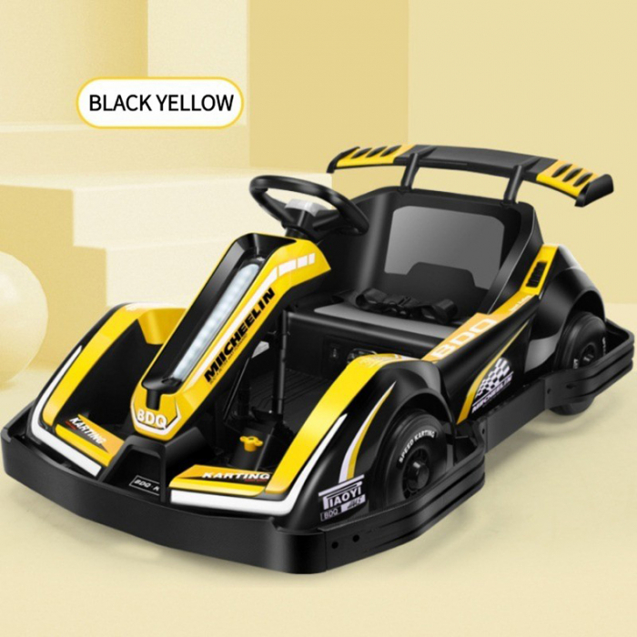 Electric ride-on car for children 3-11 years, Racing Kart, 90W, 12V-7Ah, remote control included, yellow [15]