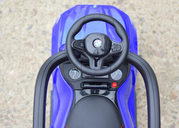 Masinuta pentru copii cu maner, 2 in 1, pentru copii, BMW, premium, albastra [7]