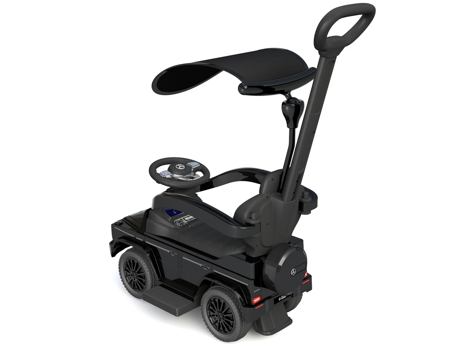 Ride-on car and precursory for children 2 in 1, licensed, Mercedes G350d, sun visor included, black [5]