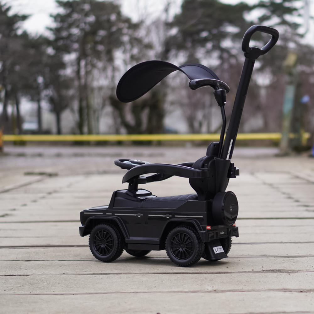Masinuta premergator pentru copii, 2 in 1, Mercedes G350d, parasolar inclus, negru [5]