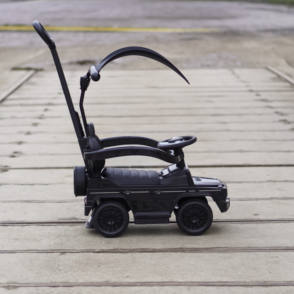 Masinuta premergator pentru copii, 2 in 1, Mercedes G350d, parasolar inclus, negru [7]