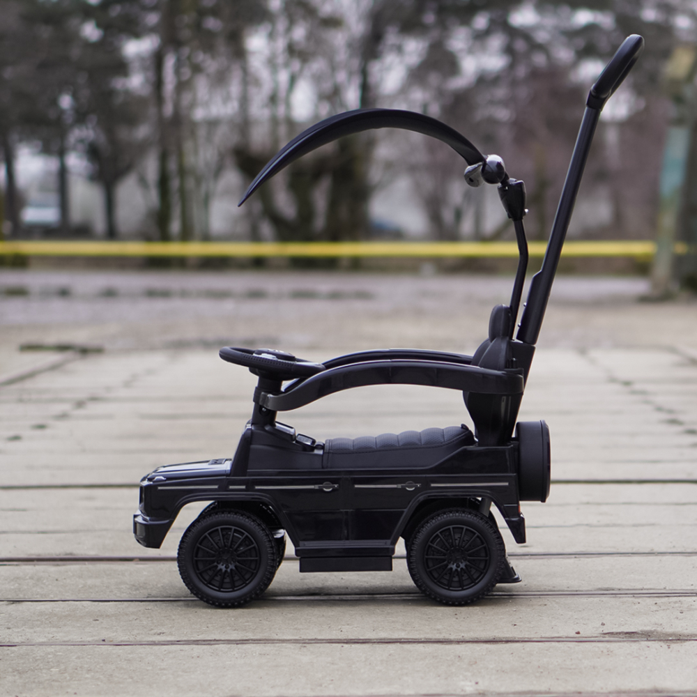 Masinuta premergator pentru copii, 2 in 1, Mercedes G350d, parasolar inclus, negru [4]