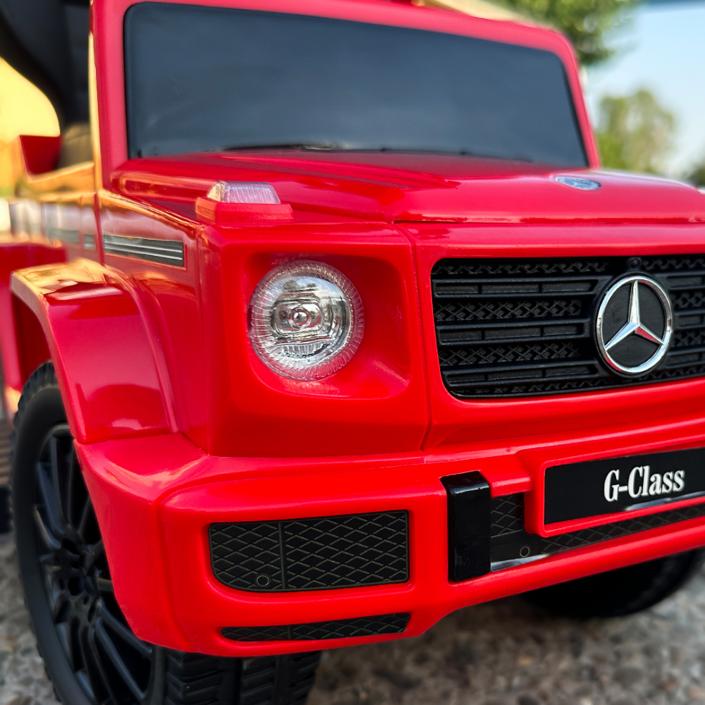 Masinuta premergator pentru copii, 2 in 1, Mercedes G350d, parasolar inclus, rosu [14]