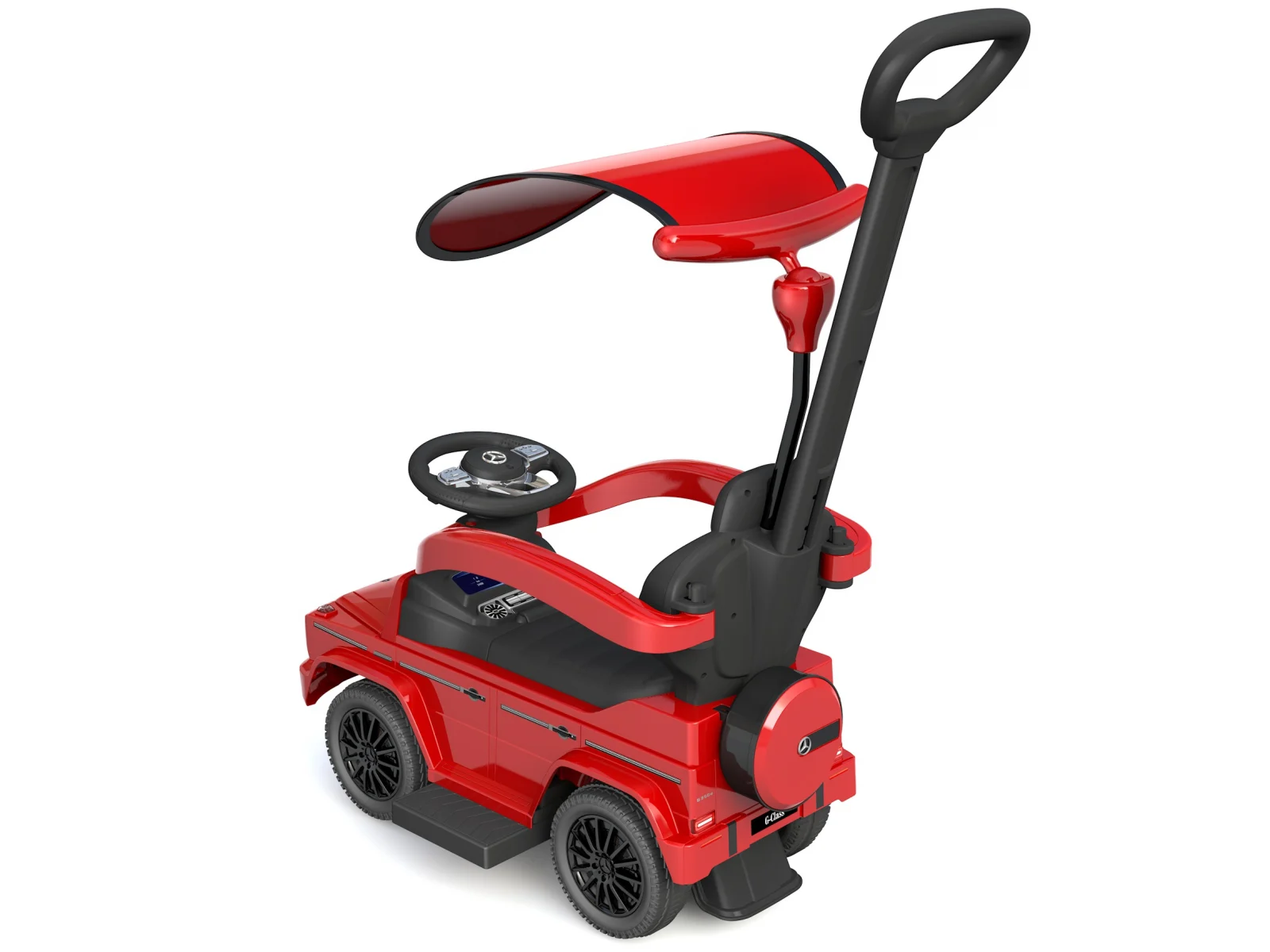Masinuta premergator pentru copii, 2 in 1, Mercedes G350d, parasolar inclus, rosu [15]