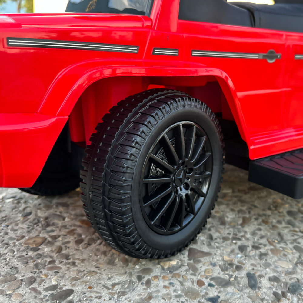 Masinuta premergator pentru copii, 2 in 1, Mercedes G350d, parasolar inclus, rosu [13]