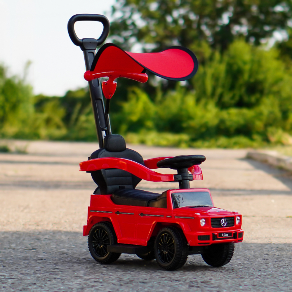 Masinuta premergator pentru copii, 2 in 1, Mercedes G350d, parasolar inclus, rosu [9]