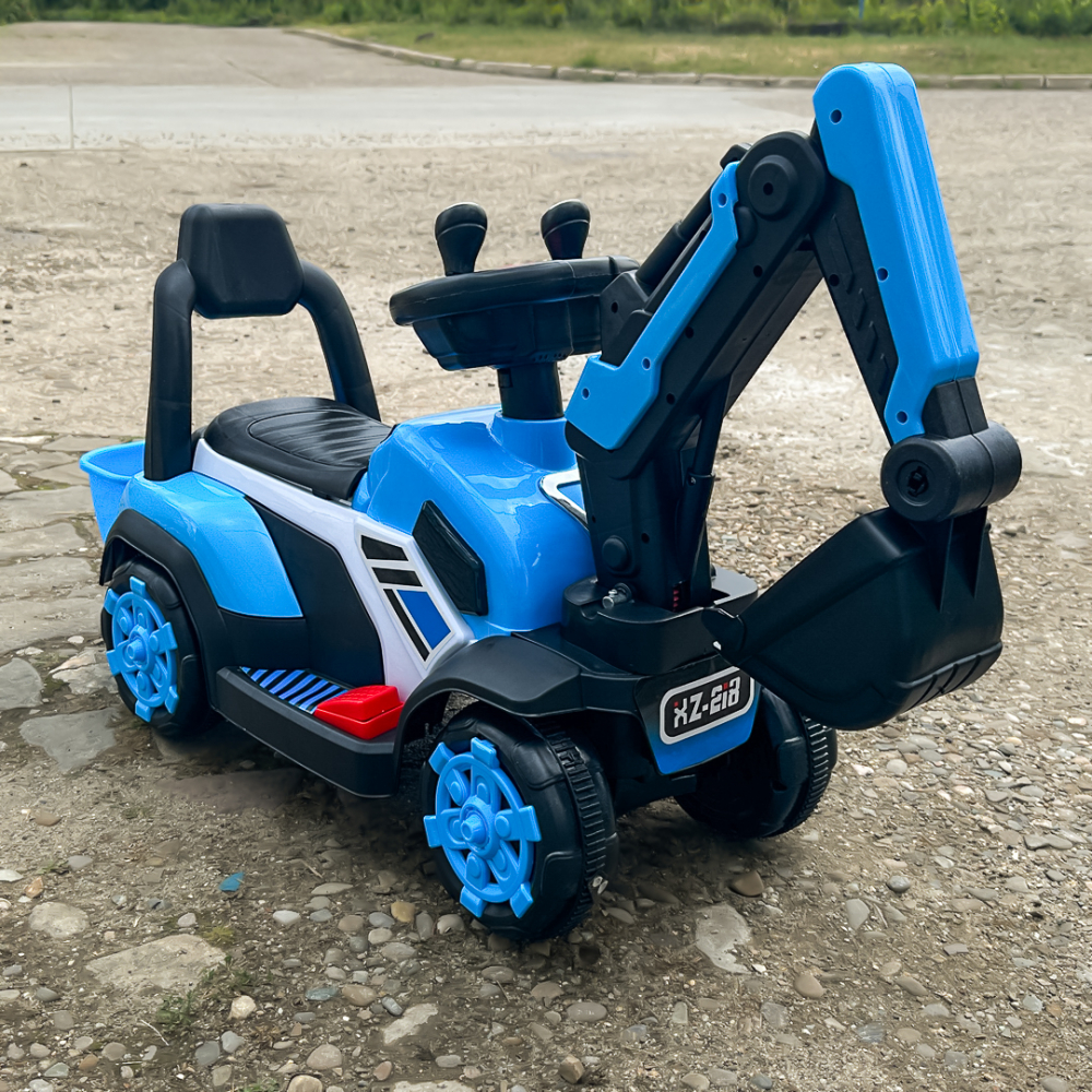 Mini excavator electric model BJXZ219, putere 35W, 6V, cu incarcator electric, albastru [3]