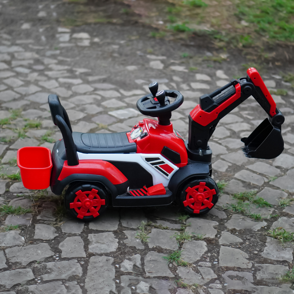 Mini excavator electric model BJXZ219, putere 35W, 6V, cu incarcator electric, rosu [9]