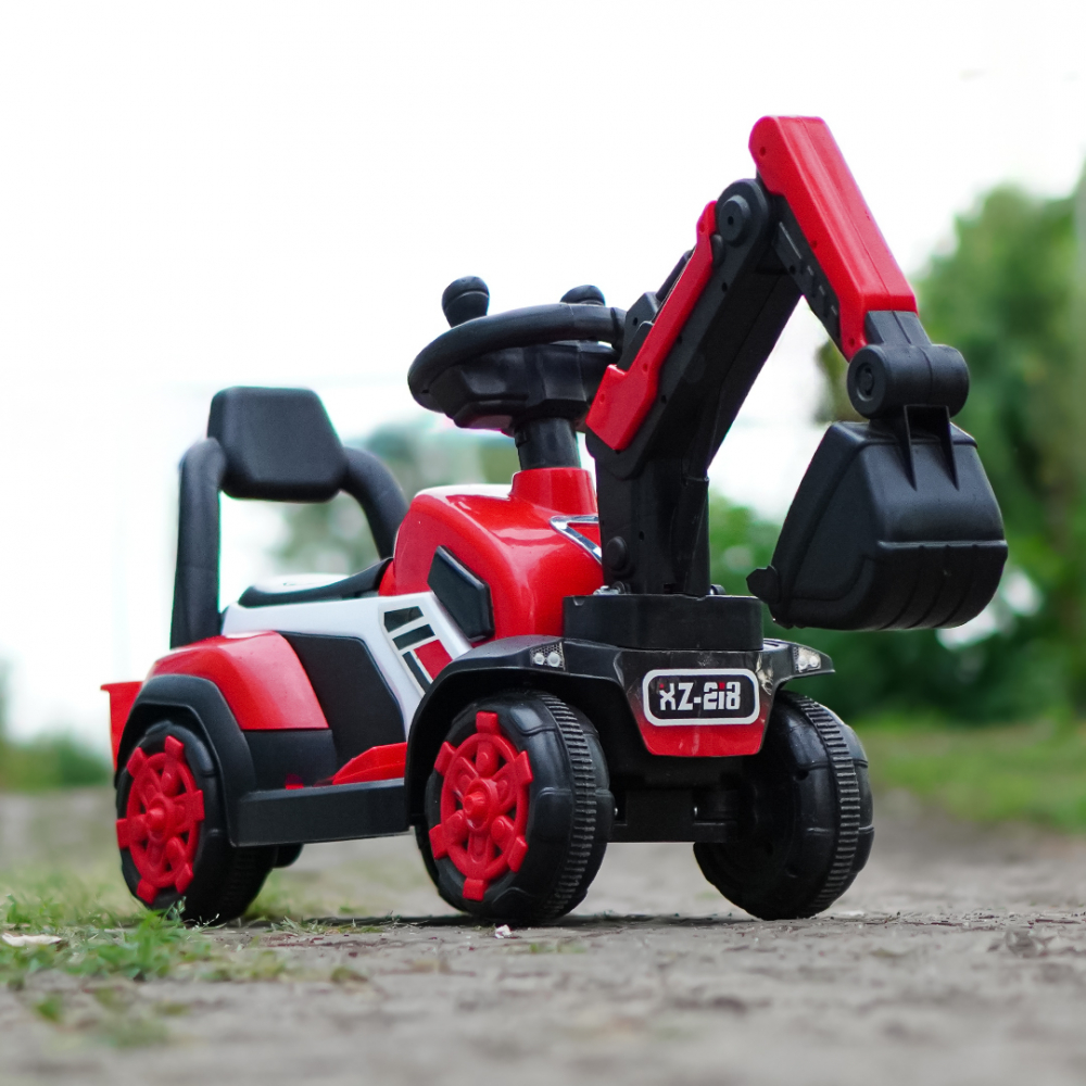 Mini excavator electric model BJXZ219, putere 35W, 6V, cu incarcator electric, rosu [2]