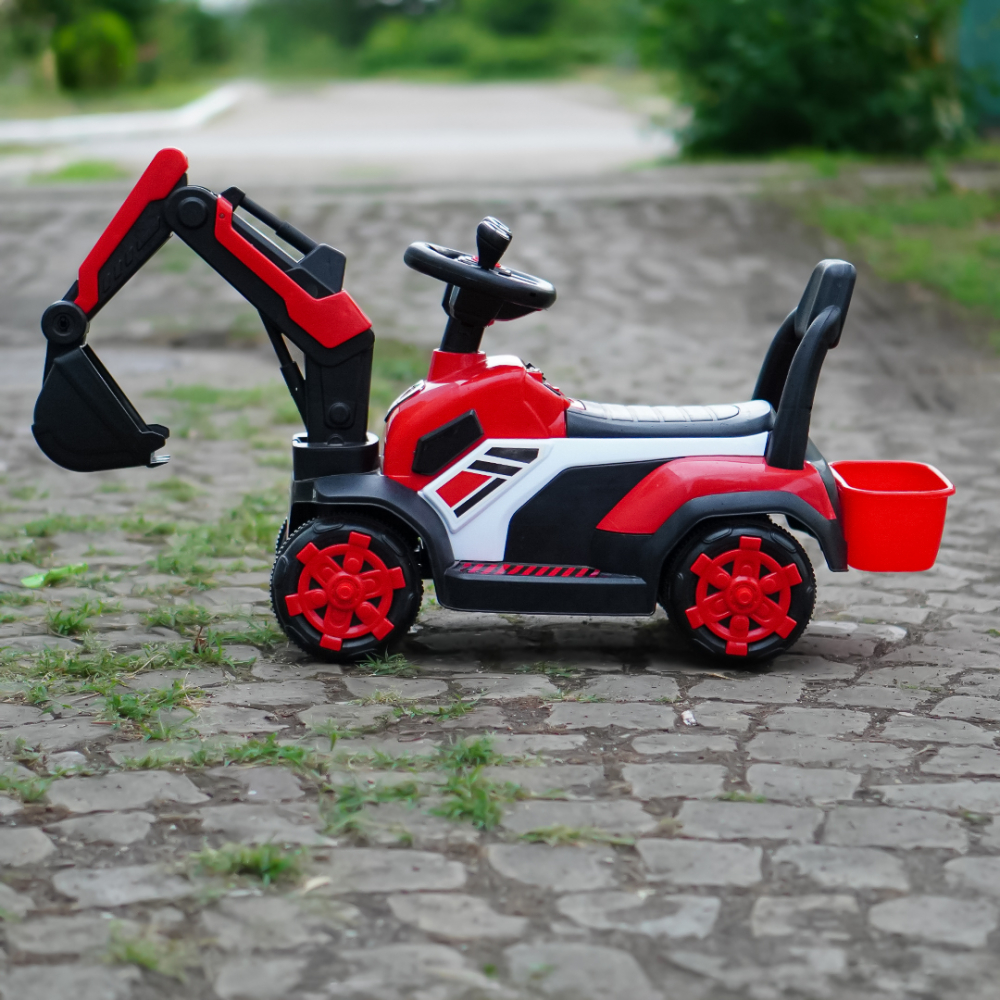 Mini excavator electric model BJXZ219, putere 35W, 6V, cu incarcator electric, rosu [5]