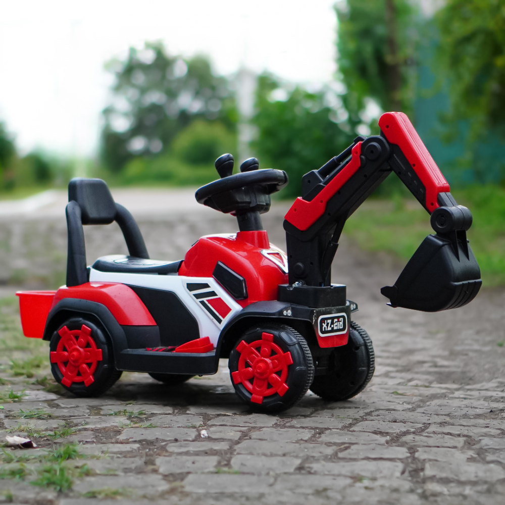 Mini excavator electric model BJXZ219, putere 35W, 6V, cu incarcator electric, rosu [3]