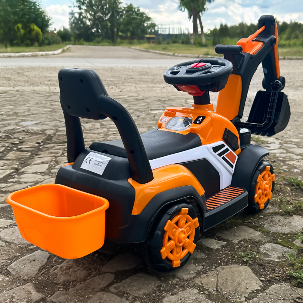 Mini excavator pentru copii, BJXZ216 cu incarcator manual, portocaliu [5]