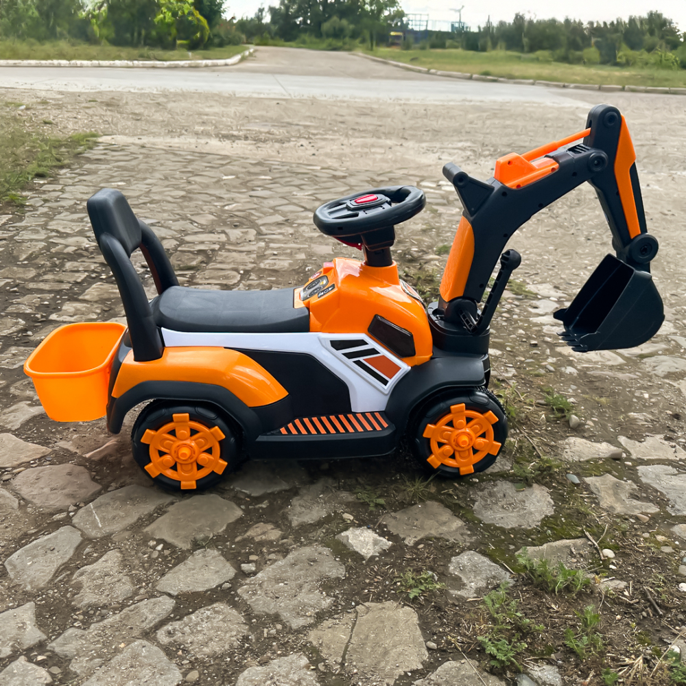 Mini excavator pentru copii, BJXZ216 cu incarcator manual, portocaliu [4]