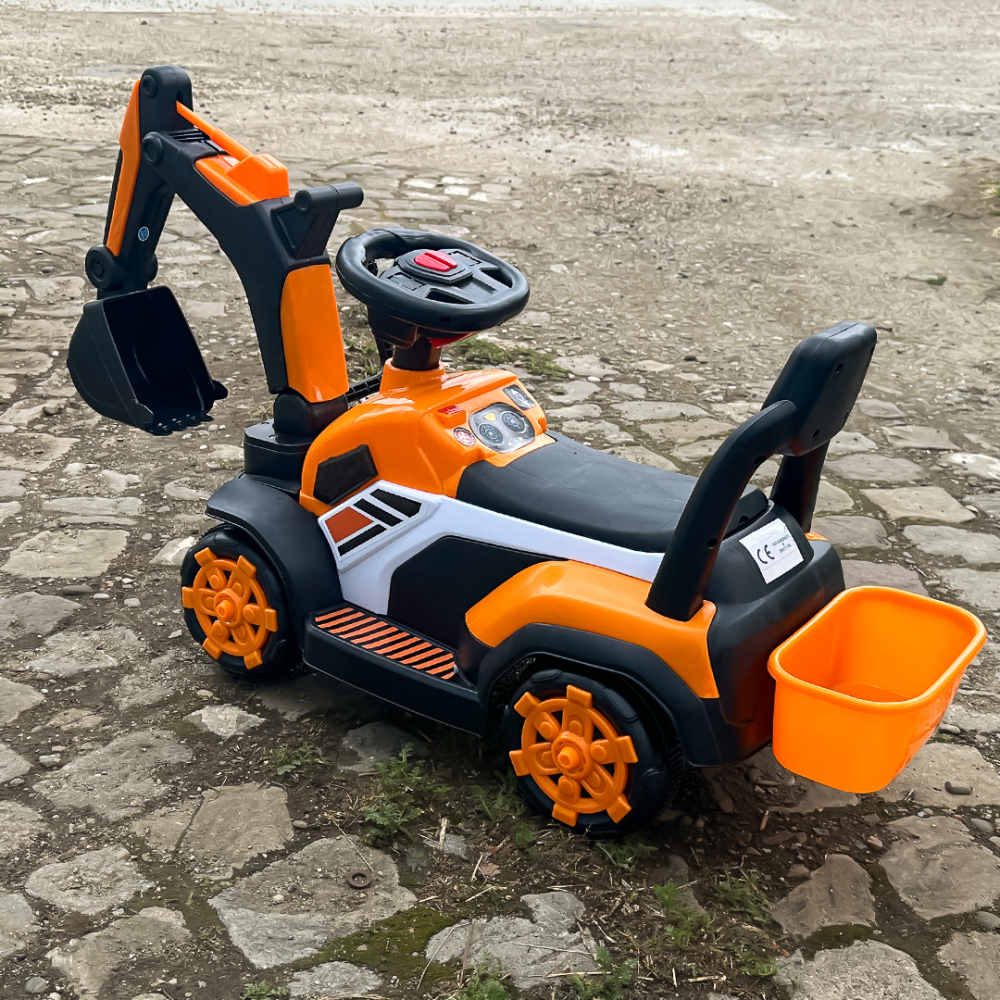 Mini excavator pentru copii, BJXZ216 cu incarcator manual, portocaliu [6]